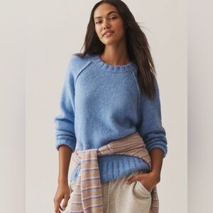 Anthropologie the cline chunky crewneck sweater - blue - medium